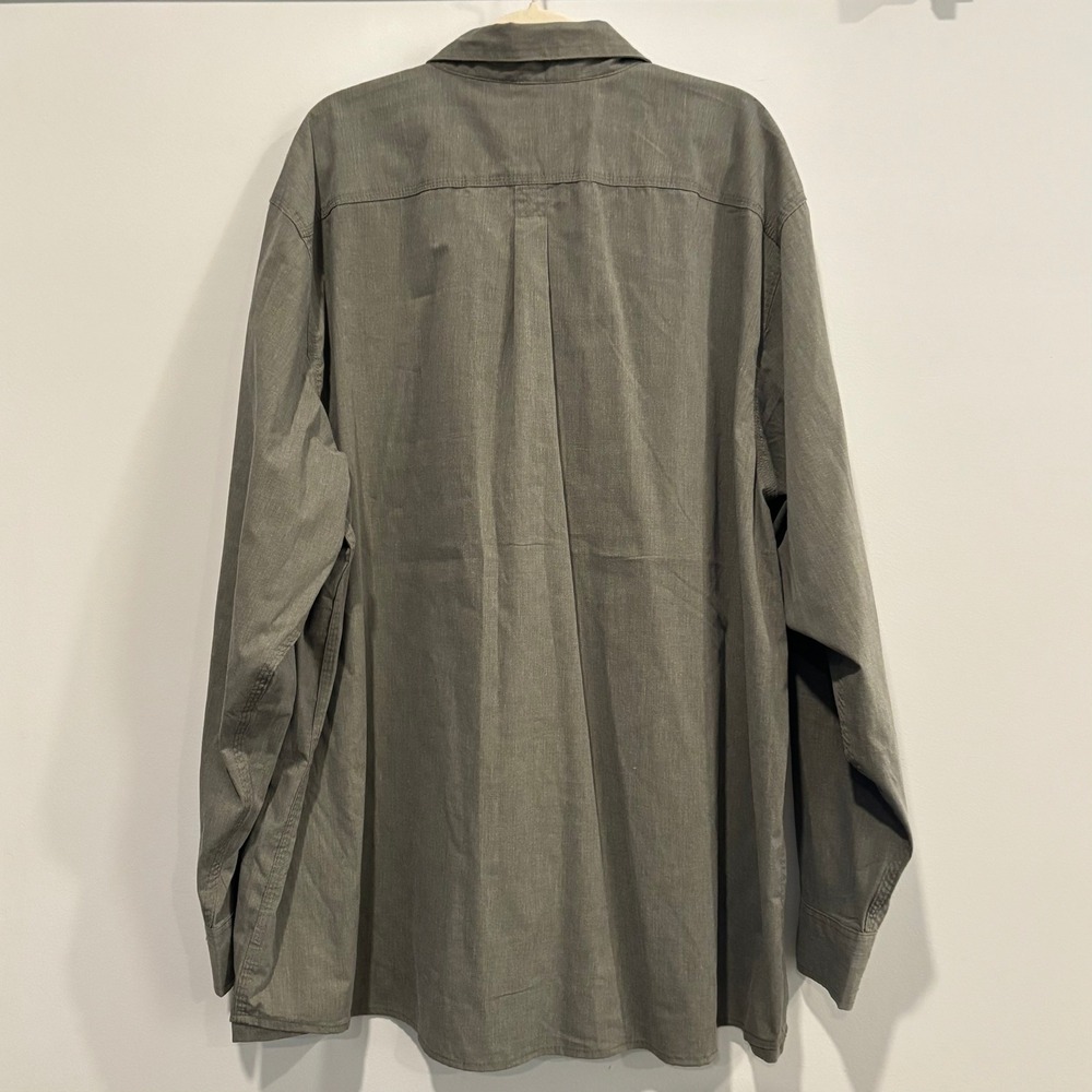 Vtg Wrangler Mens Button Up Work Shirt 3XL Stretch Gorpcore Utility Rugged 21321 - Picture 2 of 12